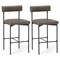 Set of 2 20-Inch Upholstered Bar Stools with Backrest for Counter Height Seating